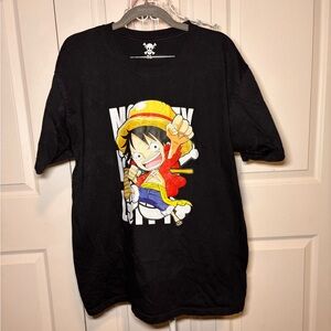 Onepiece Black Graphic T-Shirt ft Monkey D. Luffy